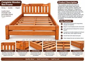 Pure Wooden Complete Bed 4*6