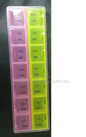 7 Day Day and Night Plastic Pill Organizer (14 Compartments)