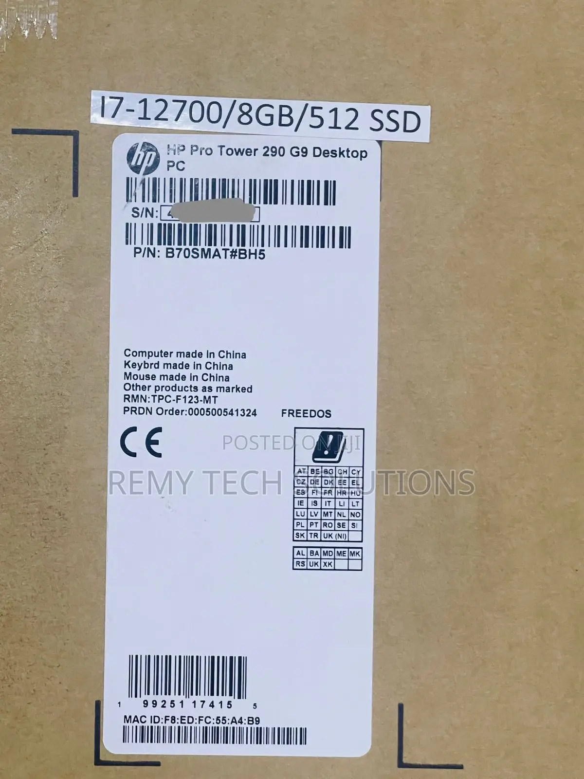 New Desktop Computer HP 290 G9 8GB Intel Core i7 SSD 512GB