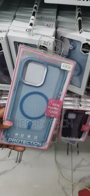 Light Blue Translucent Magnetic Case With Aring iPhone 13 Pro Max