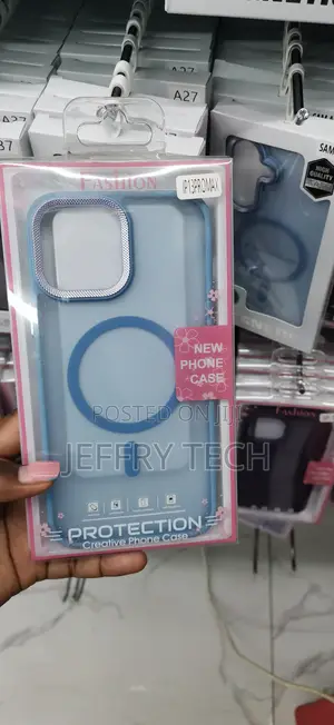 Light Blue Translucent Magnetic Case With Aring iPhone 13 Pro Max