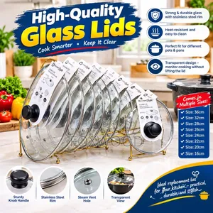 2high-Quality Glass Lids 24cm