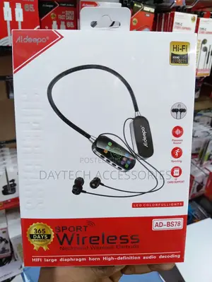 Aldeepo AD-BS78 Wireless Neckband Earphones - Black