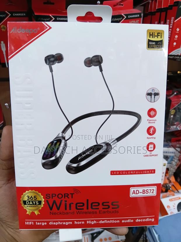 The Aldeepo AD-BS72 Wireless Neckband Earphones. - main view