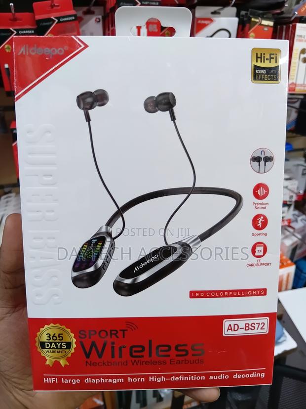 The Aldeepo AD-BS72 Wireless Neckband Earphones. - thumbnail 3