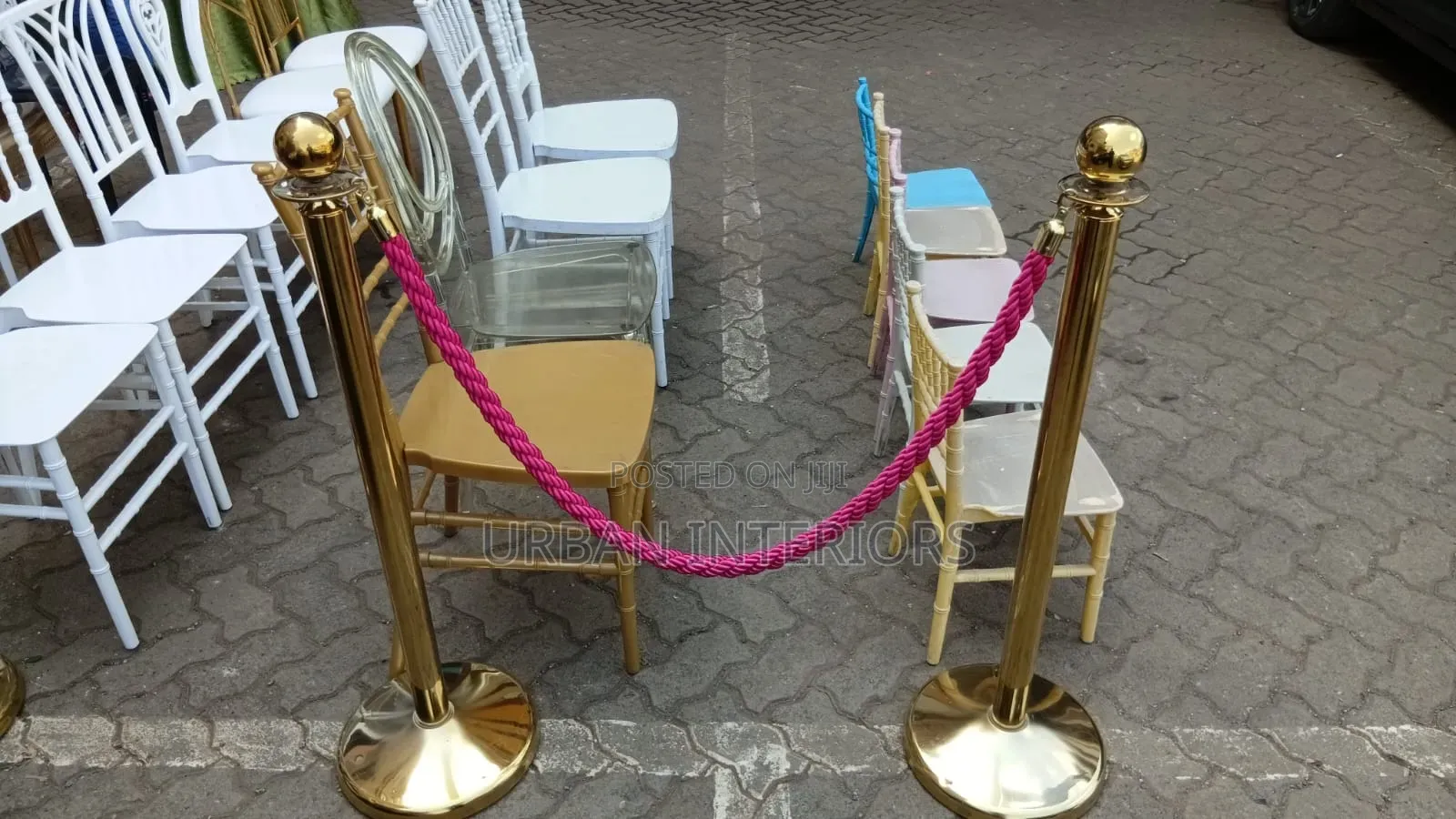 Quality Stanchions Quality Stanchions With Red Rope