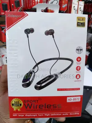 Aldeepo AD-BS72 Wireless Necklace Earphones in Black