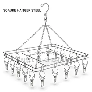 Stainless Steel Square Hanger / 20 Piece Socks Hanger