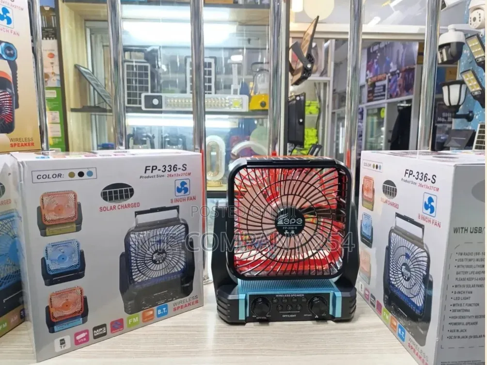 Solar Fan With Bluetooth Speaker and Radio