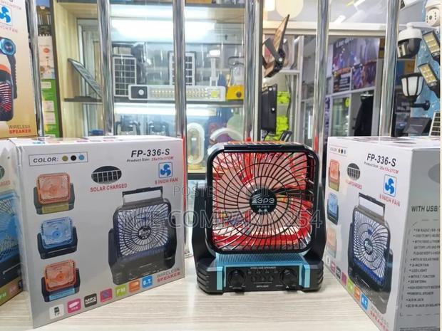 Solar Fan With Bluetooth Speaker and Radio - main view