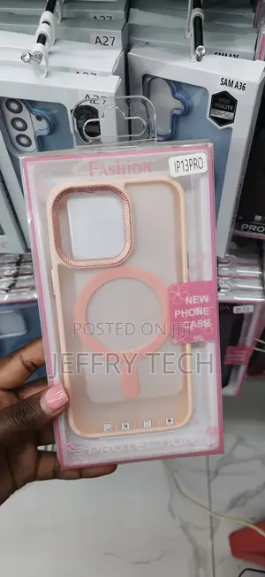 Pink iPhone 13 Pro MagSafe Case a Matte Translucent Back a Metallic
