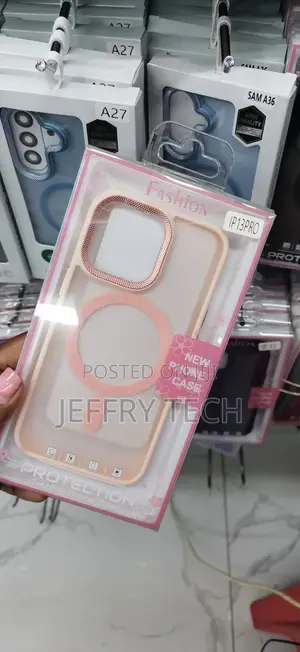 Pink iPhone 13 Pro MagSafe Case a Matte Translucent Back a Metallic