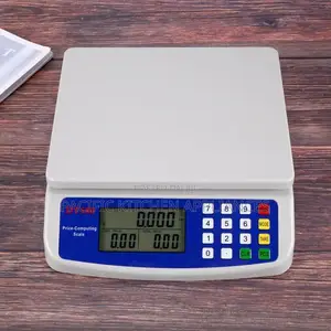 Digital Kitchen Scale - 30kg Capacity, White Plastic, LCD Display,