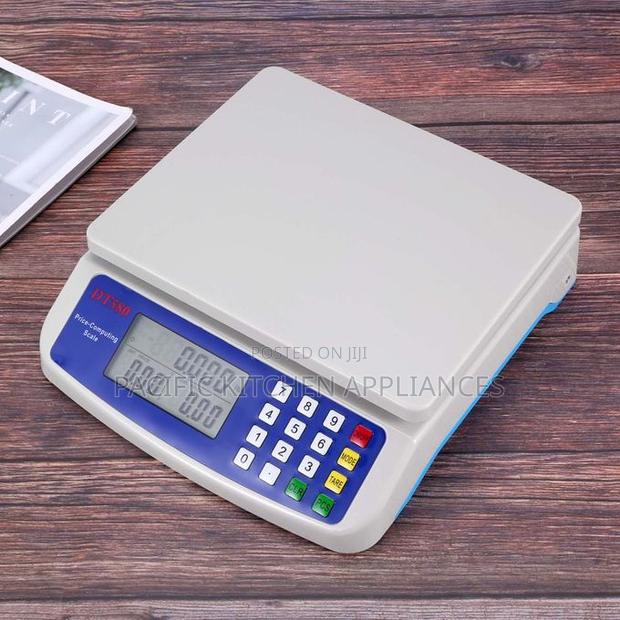Digital Kitchen Scale - 30kg Capacity, White Plastic, LCD Display, - thumbnail 2