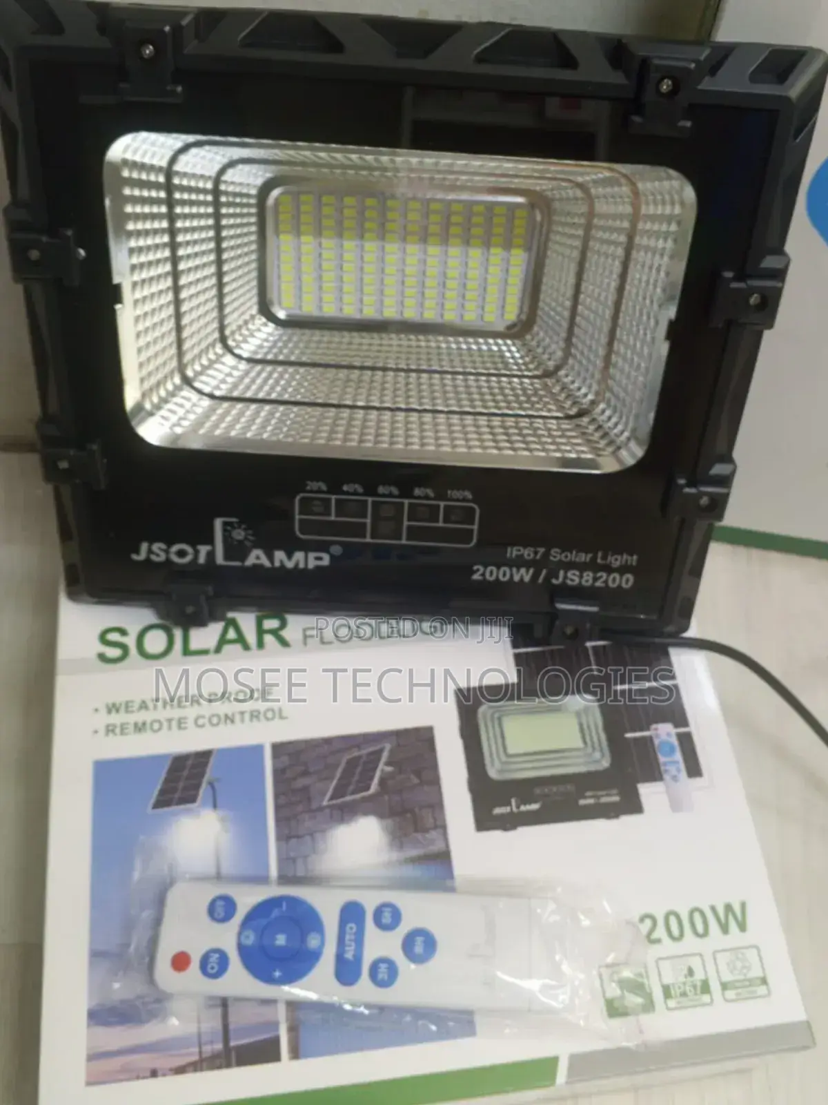 JSOT 200W Rechargeable Solar LED Floodlight