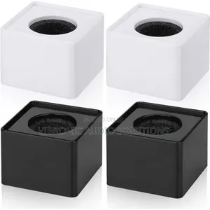 Square Shaped TV Interview Microphone Logo Flag Station -Black/White