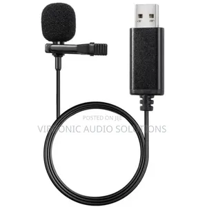 USB Lapel Microphone (Plug & Play) - Black