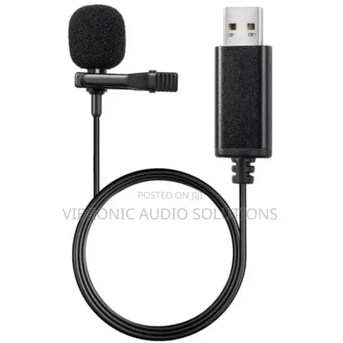 USB Lapel Microphone (Plug & Play) - Black