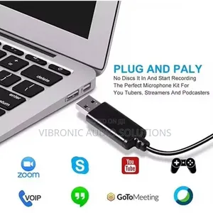 USB Lapel Microphone (Plug & Play) - Black