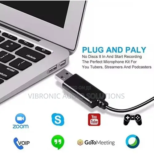 USB Lapel Microphone (Plug & Play) - Black