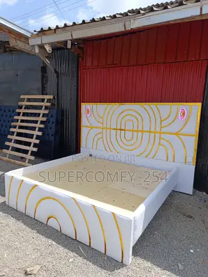 A Fancy Extended Headboard King Size Bed
