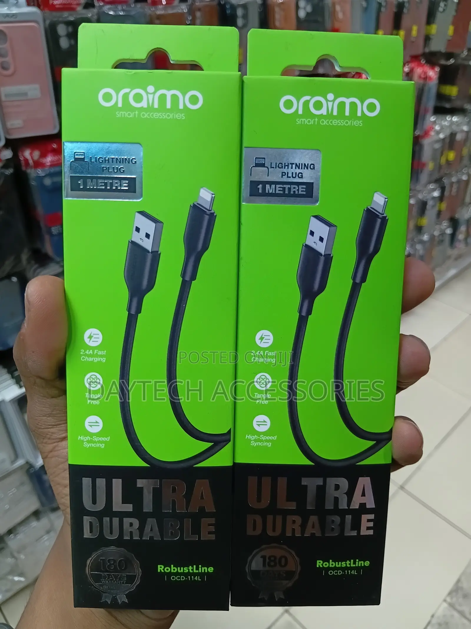 Oraimo RobustLine USB-A to Lightning 2A 1M Charging & Data Cable.