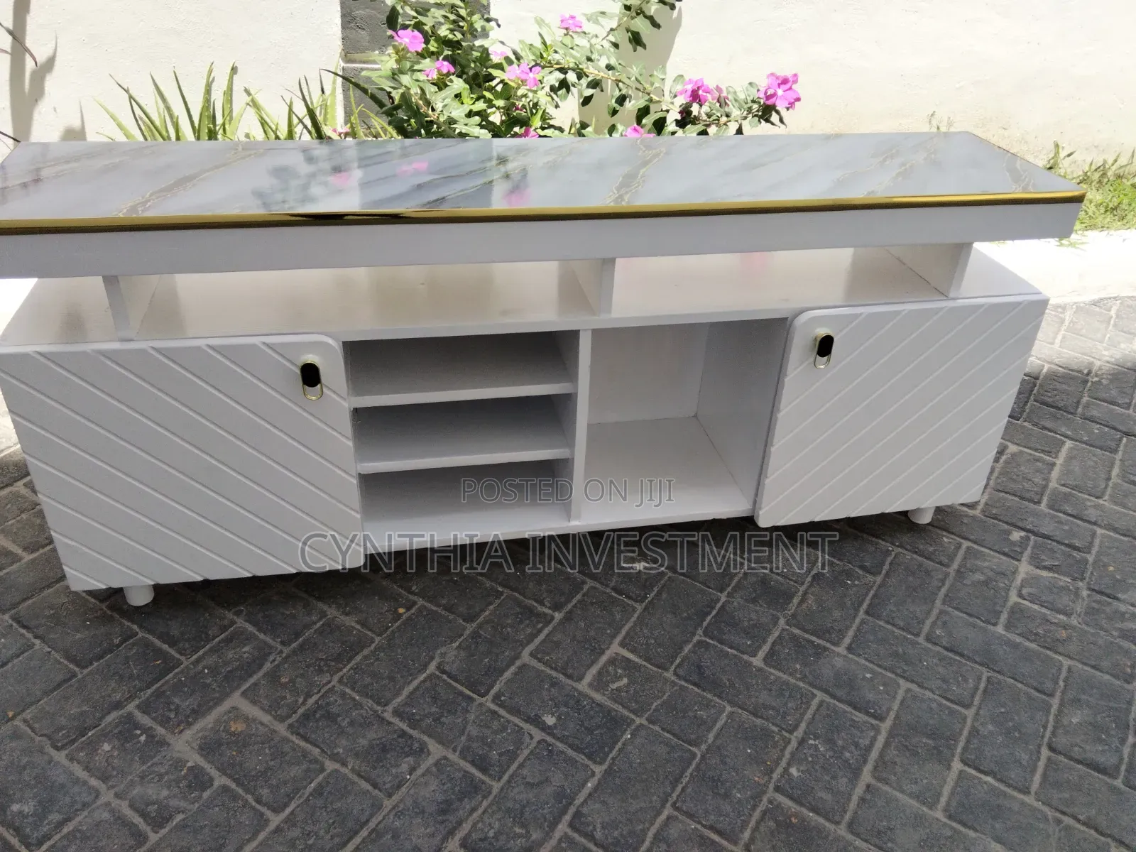 5 Ft Gray Top TV Stand