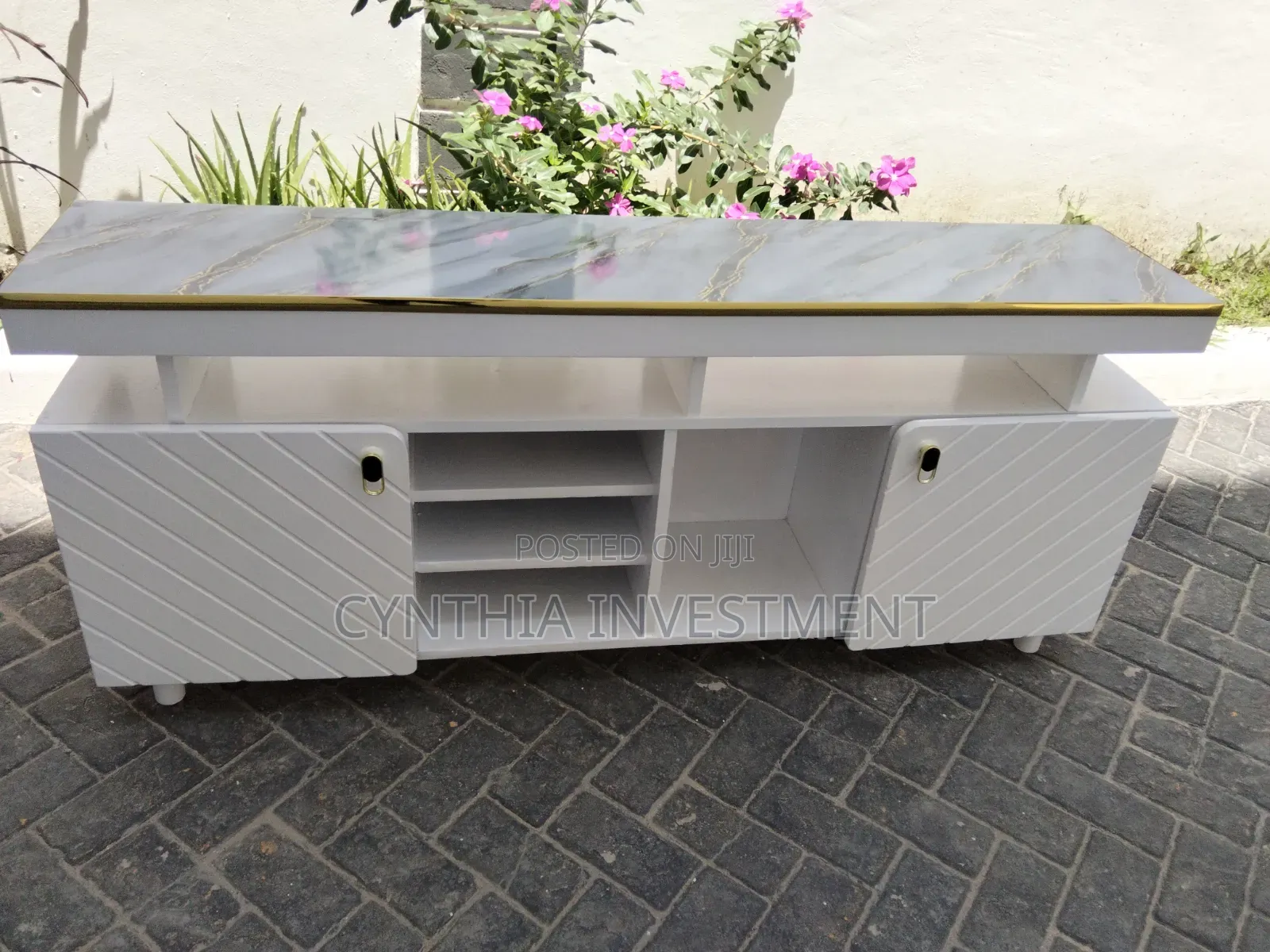 5 Ft Gray Top TV Stand