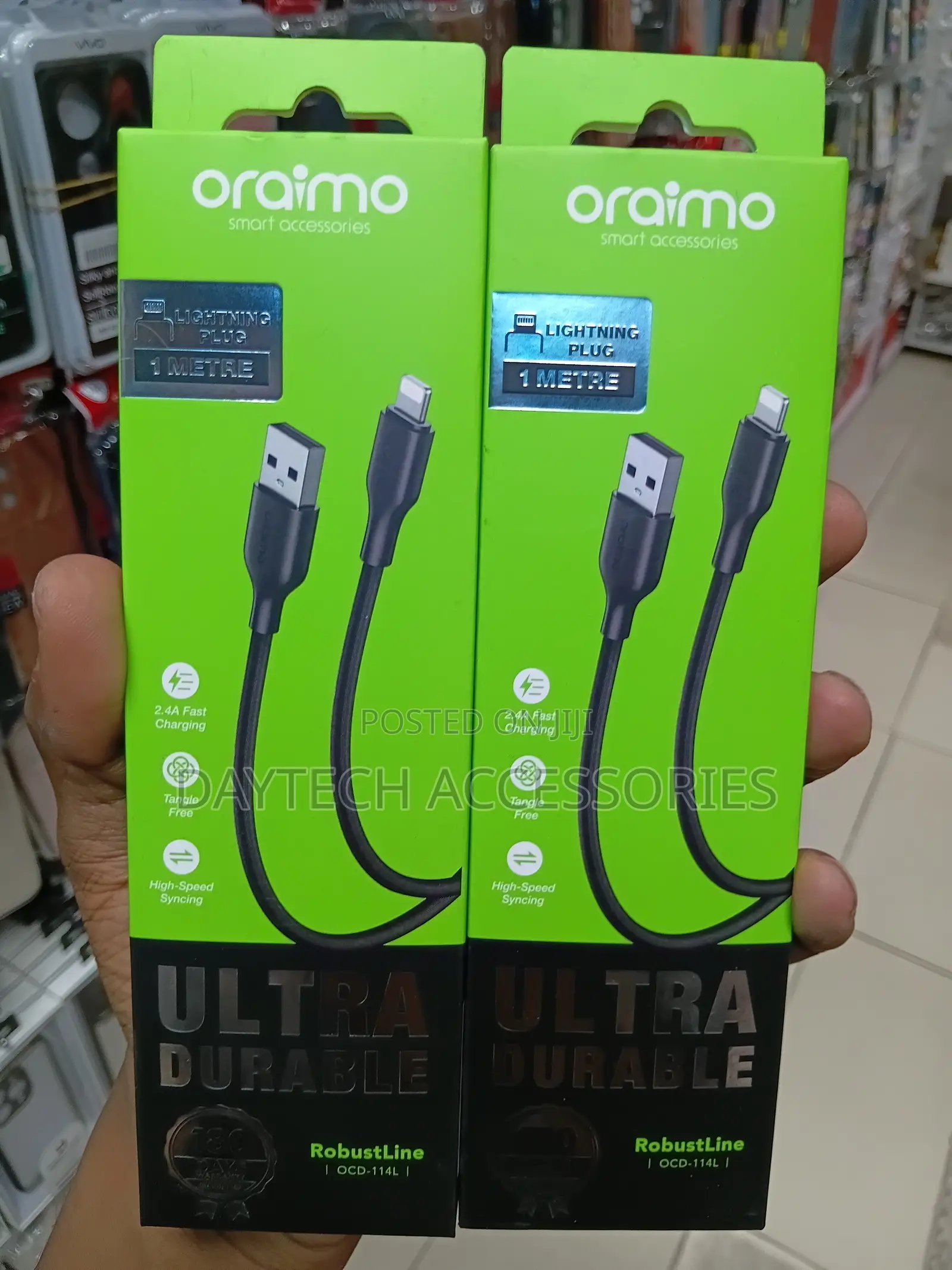 Oraimo RobustLine 1M USB to Lightning Cable OCD-114L - Black
