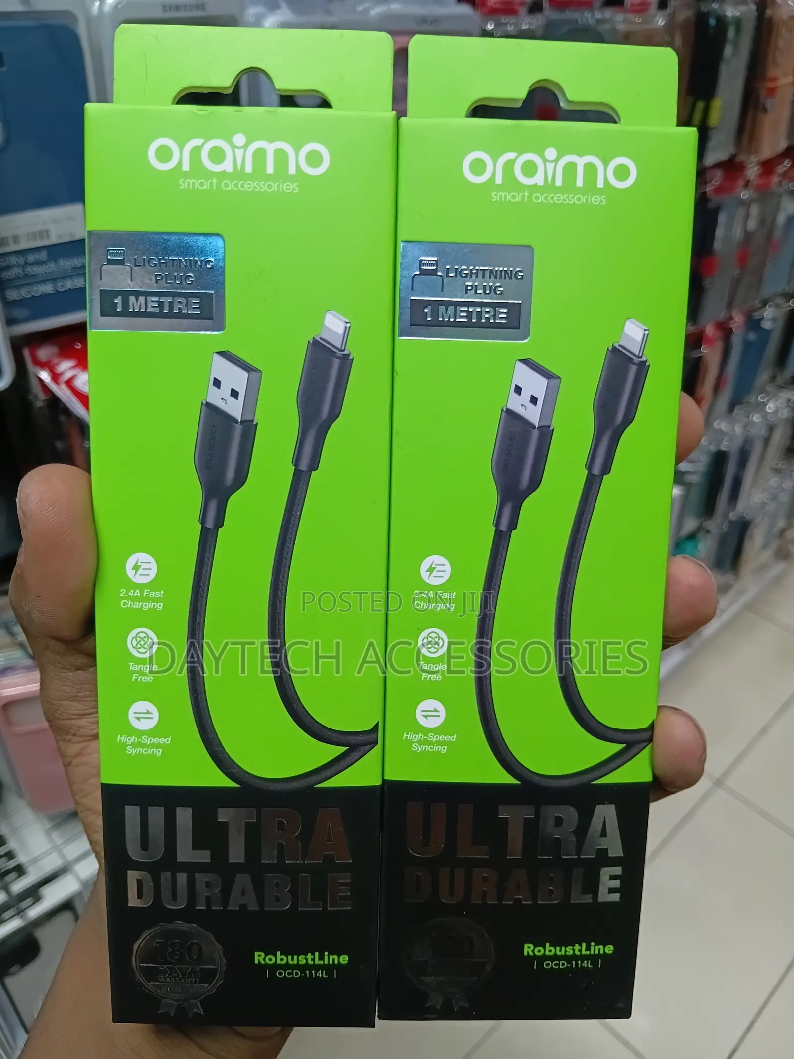 Oraimo RobustLine 1M USB to Lightning Cable OCD-114L - Black