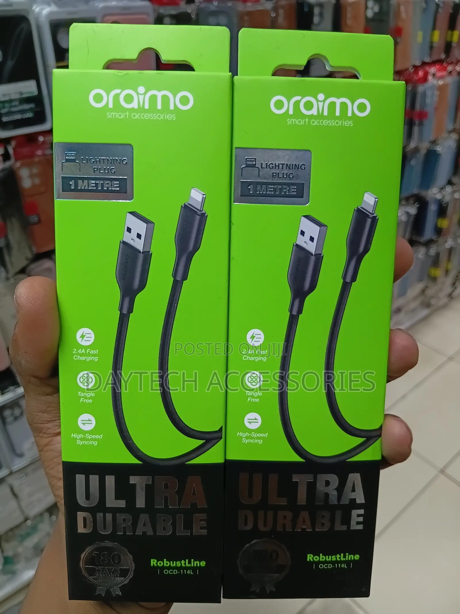 Oraimo RobustLine 1M USB to Lightning Cable OCD-114L - Black