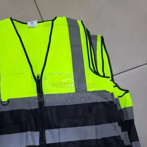 High Visibility Utility Safety Vest – Black & Fluorescent Yellow