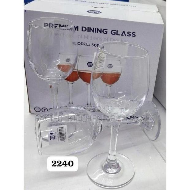 6 Piece Crystal Wine Glass Set Elegant Stemmed Deli Glasses - main view