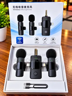 Wireless Lavalier Microphone 2 Transmitters Noise Reduction for Vlog