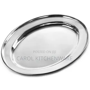 25 Cm Stainless Steel Oval Plate / 1 PC Oval Plate