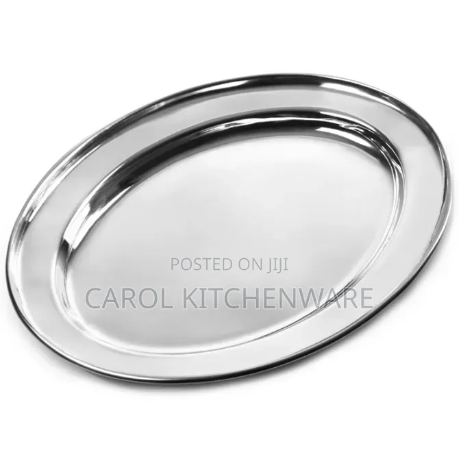 25 Cm Stainless Steel Oval Plate / 1 PC Oval Plate