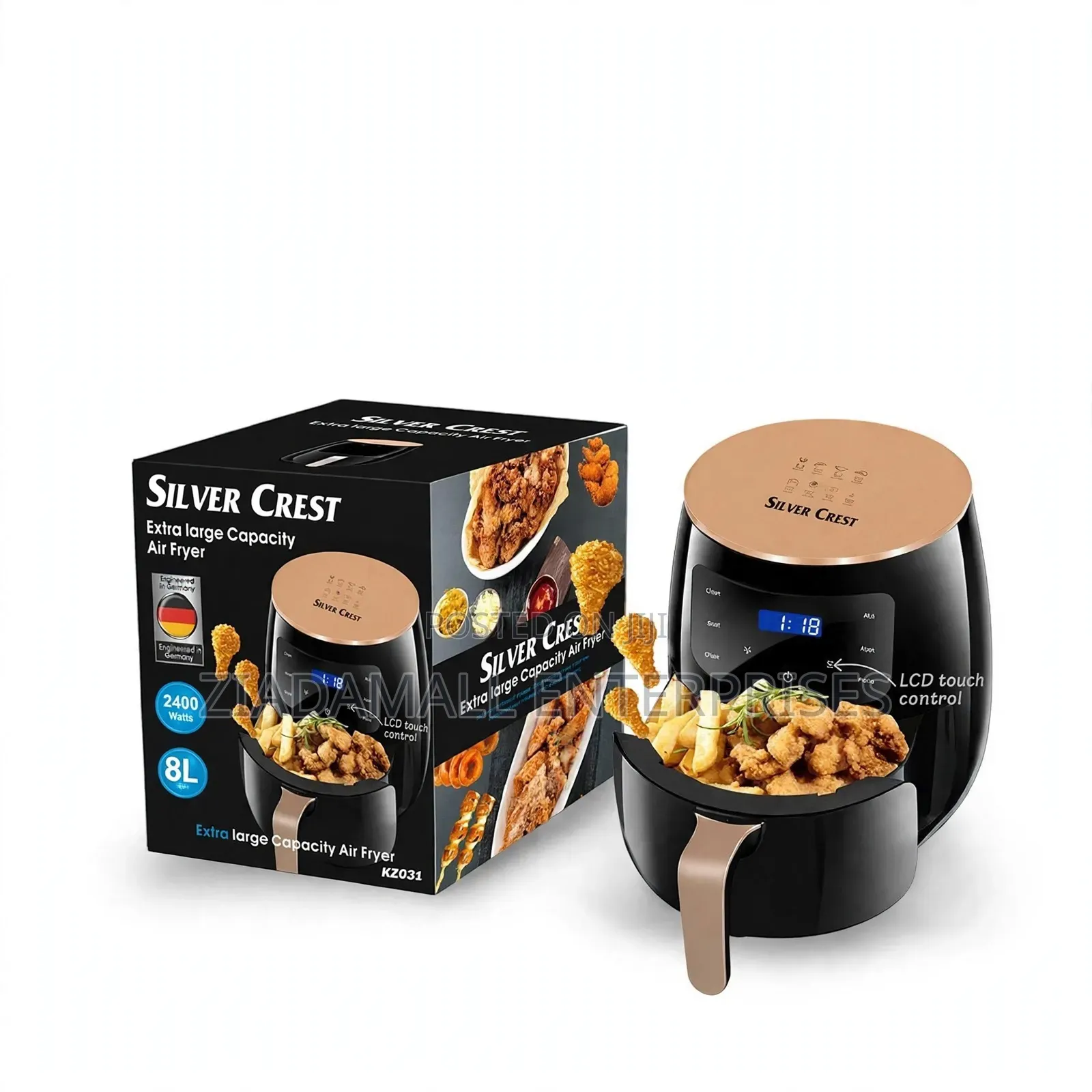 8ltrs Silver Crest Air Fryer Electric SKS