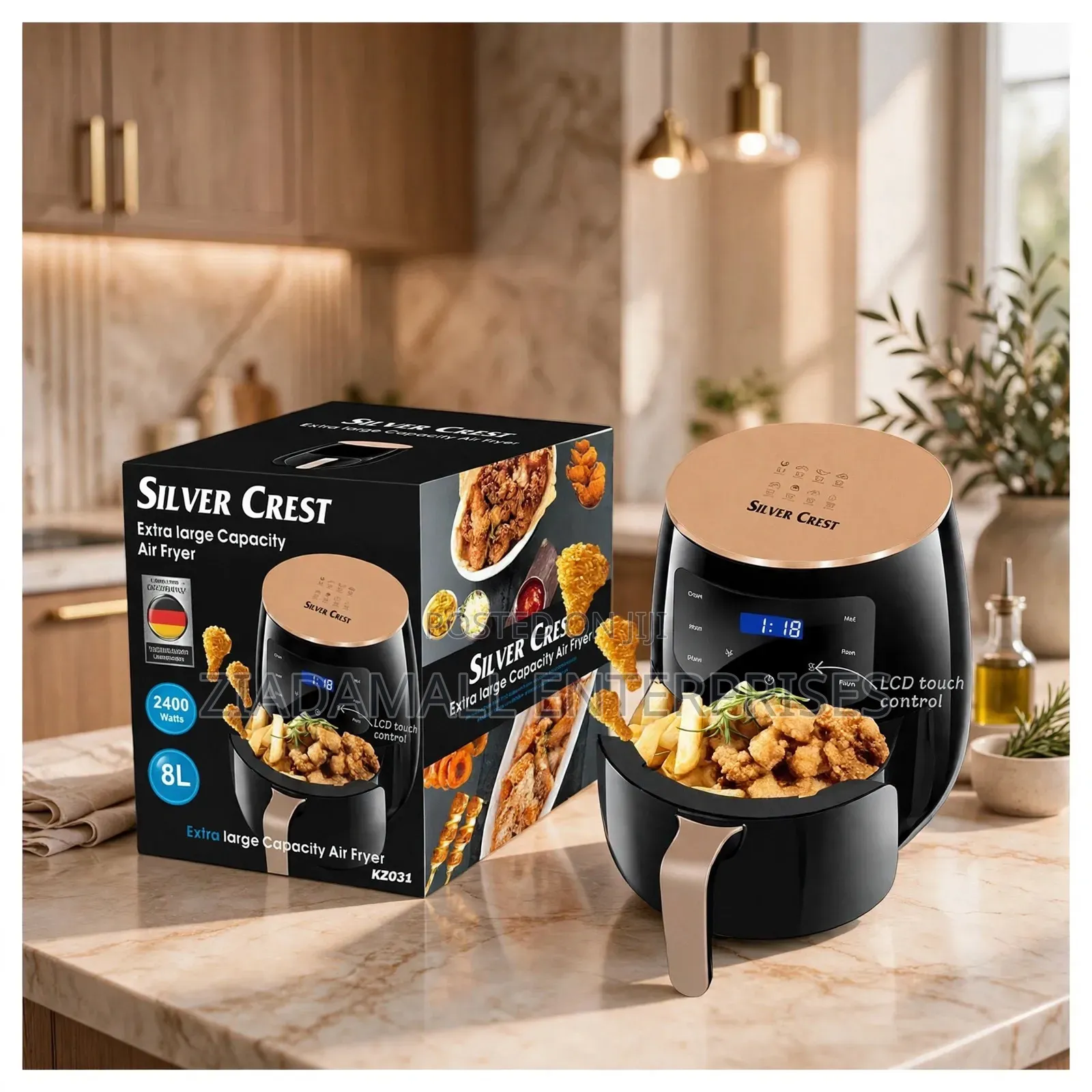8ltrs Silver Crest Air Fryer Electric SKS