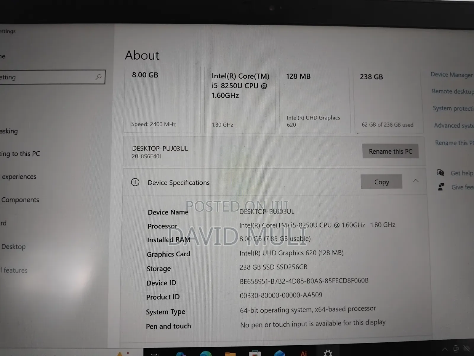 Laptop Lenovo ThinkPad T480s 8GB Intel Core i5 SSD 256GB