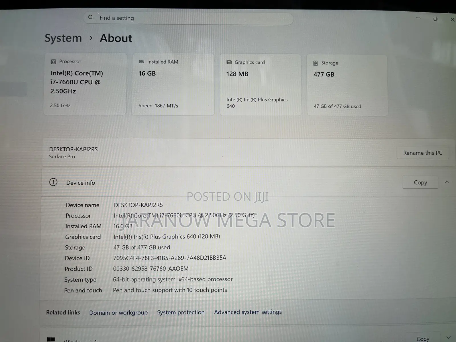 Laptop Microsoft Surface Pro 5 16GB Intel Core i7 SSD 512GB