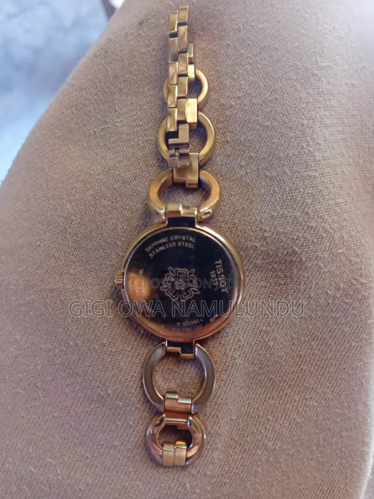 Gold Tossot 1853 Sapphire Crystal
