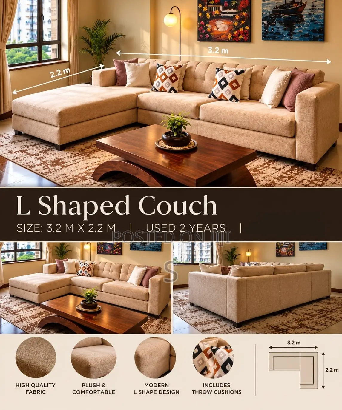 L Shaped Couch - Used