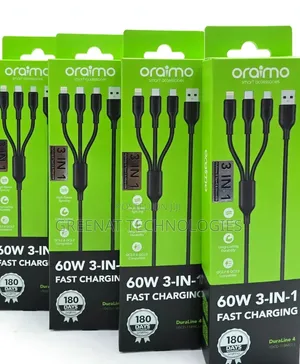 Oraimo DuraLine 4 OCD 60W 3-in-1 Fast Charging Cable