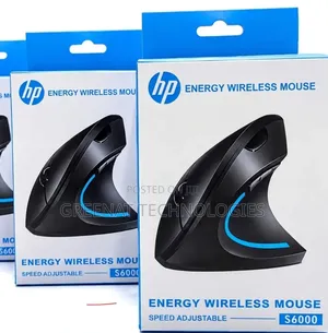 HP S6000 Ergonomic Vertical Wireless Mouse Speed Adjustable DPI 2.4GH