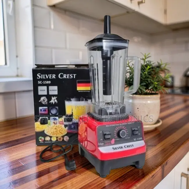 Multi-Speed Control Silver Crest 2-in-1 Double Cup Blender and Grinder