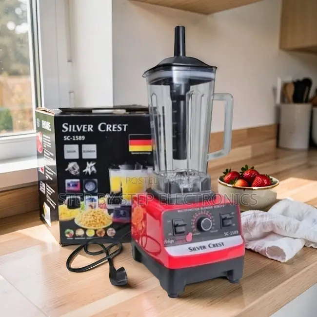 Multi-Speed Control Silver Crest 2-in-1 Double Cup Blender and Grinder
