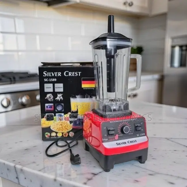 Anti-Slip Base Silver Crest 2-in-1 Double Cup Blender and Grinder