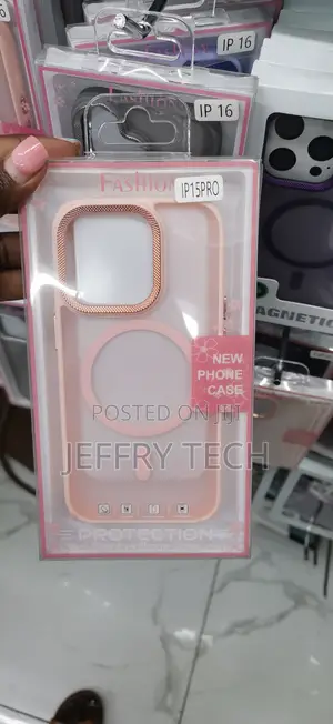 Pink Matte iPhone 15 Pro Case a Rose-Gold Metallic Camera Frame