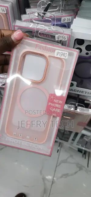 Pink Matte iPhone 15 Pro Case a Rose-Gold Metallic Camera Frame