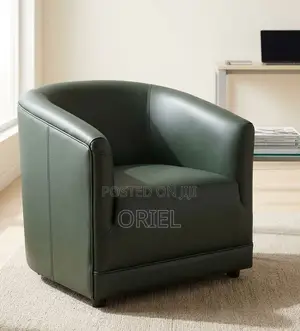 Modern Leather-Style Tub Chair – Stylish Comfortable Accent Seat